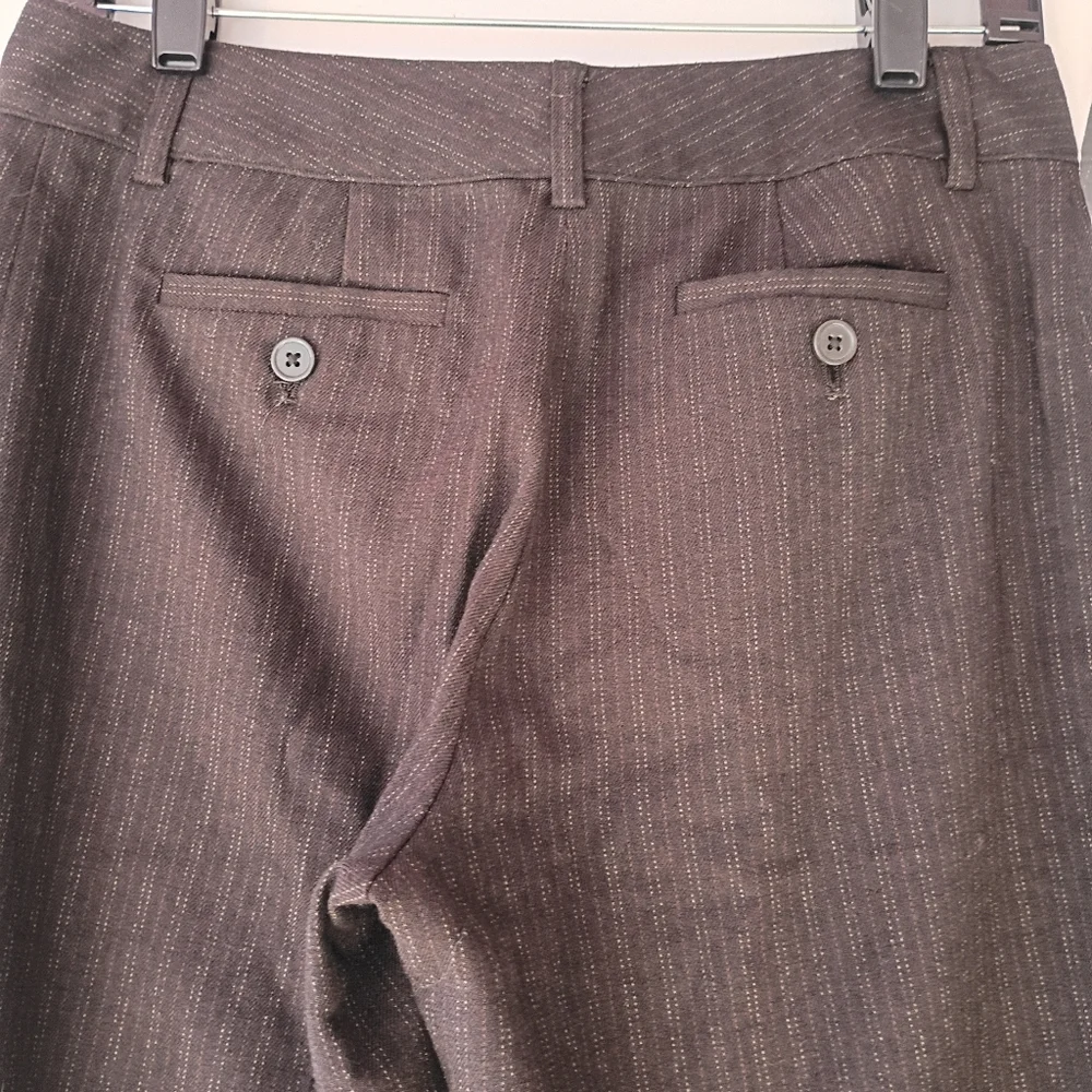 CAbi Women's Size 2 Brown Pinstripe Wide Leg Career Dress Pants‎